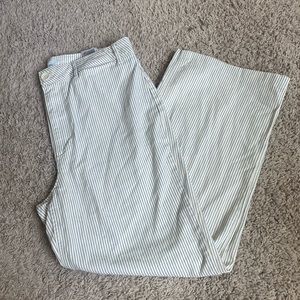 White/Blue Striped Wide Leg Pants